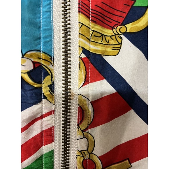 Lady C.A. Sport‎ Jacket Womens 2X Vintage Silk Bold Print Shoulder Pads Nautical - Picture 6 of 12